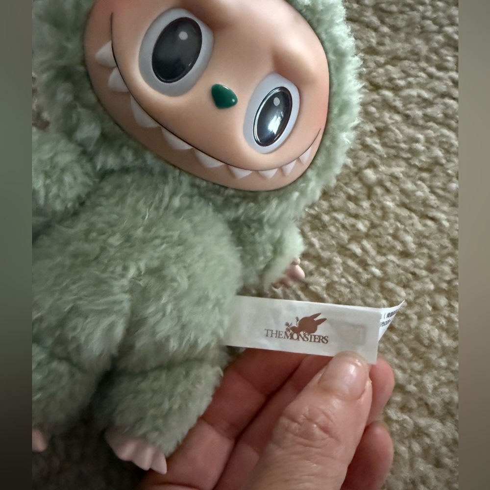 Pop Mart Monsters Macaron Labubu Green Grape Plush Keychain View 5